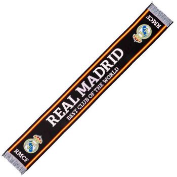   Hivatalos Real Madrid CF Fekete Szőtt Szurkolói Sál – „Best Club In The World”