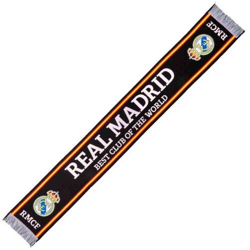 Hivatalos Real Madrid CF Fekete Szőtt Szurkolói Sál – „Best Club In The World”