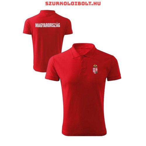 Hungary / Magyarország póló - Magyarország szurkolói ingnyakú / galléros póló (piros)