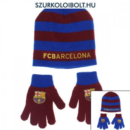 FC Barcelona szurkolói gyerek sapka és kesztyű szet (több színben)
