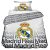 Hivatalos Real Madrid Pamut Ágyneműhuzat Garnitúra – 140x200 cm, Fehér-Szürke Tipográfiai Dizájn