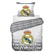 Hivatalos Real Madrid Pamut Ágyneműhuzat Garnitúra – 140x200 cm, Fehér-Szürke Tipográfiai Dizájn