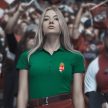 Hungary / Magyarország női póló - Magyarország szurkolói ingnyakú / galléros női póló (piros)