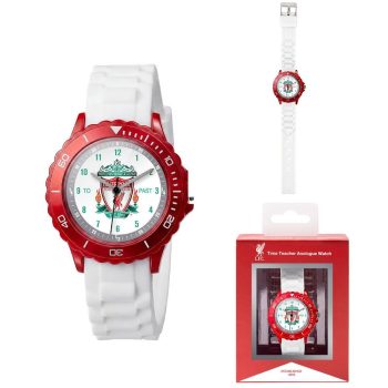   Hivatalos Liverpool FC Gyerek Karóra – Időtanuló Analóg Óra, Fehér/Piros