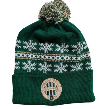   Ferencváros kötött karácsonyi sapka (zöld, fehér) - eredeti Fradi bojtos sapka címerrel