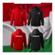 Hungary feliratos széldzseki / esőkabát - magyar válogatott dzseki (piros és fekete színben) kapucnis és kapucni nélküli kivitelben