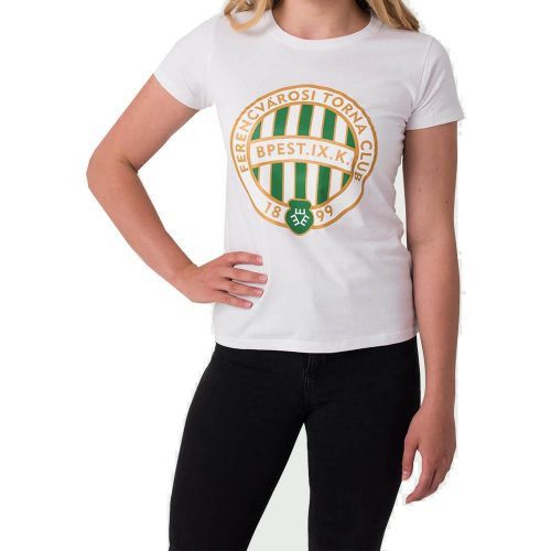 Ferencváros női címeres póló fehér színben - Fradi szurkolói termék