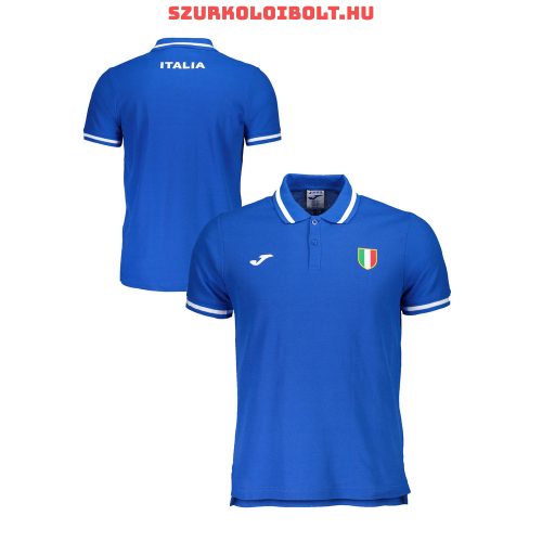 Joma Italia feliratos galléros póló - olasz szurkolói ingnyakú póló (kék) 