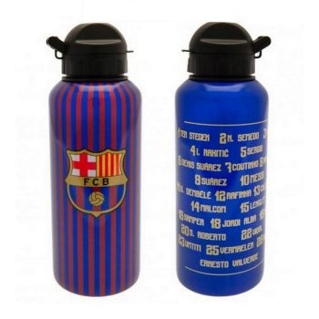   Hivatalos FC Barcelona Alumínium Kulacs – 400 ml, Csíkos Gránátvörös-Kék Dizájn