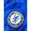 Chelsea. férfi fürdőköpeny, köntös – Kék, puha polár anyagból, kapucnival és klubcímerrel